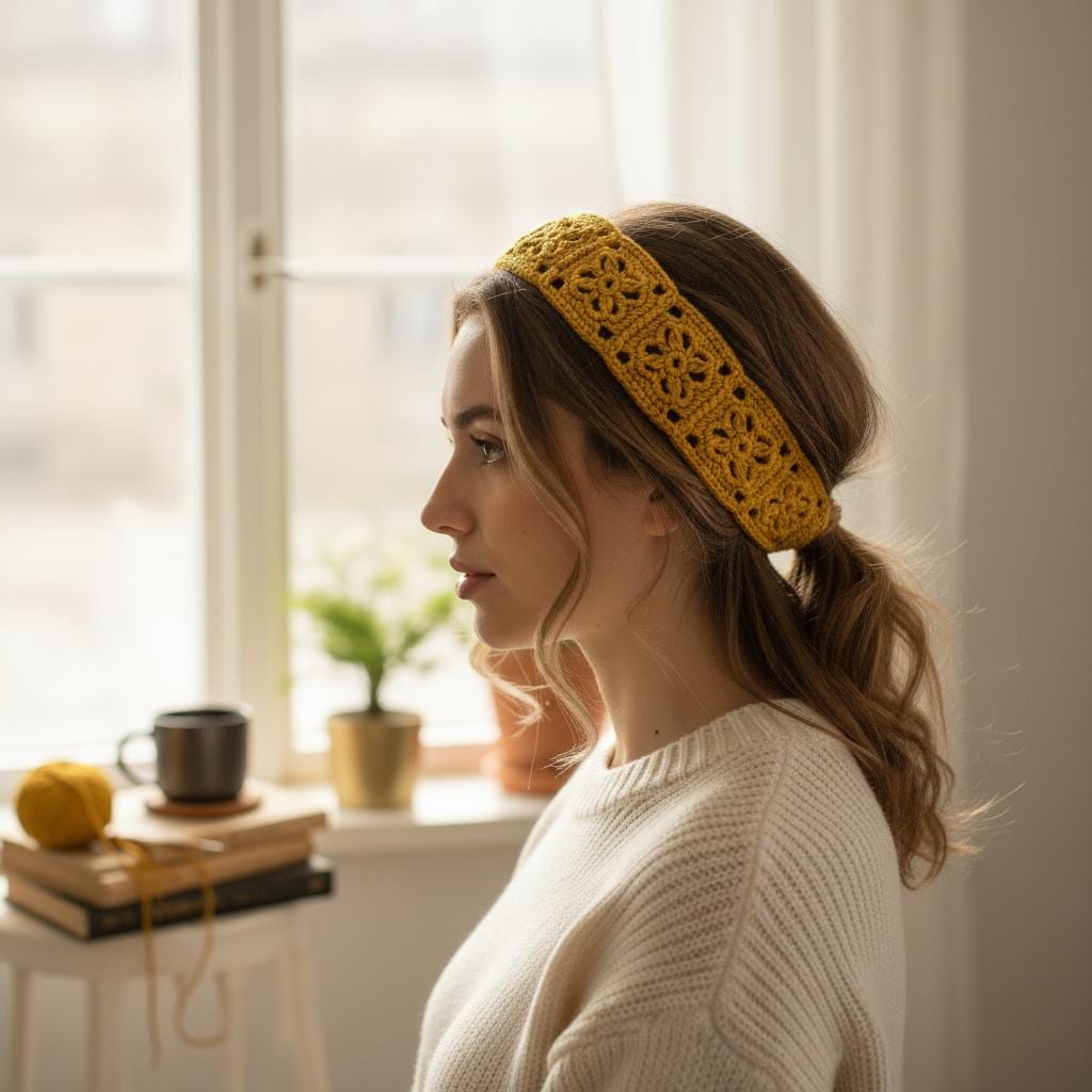 Crochet Headband Pattern Festival Boho Lace Flower
