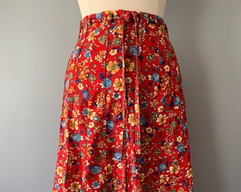 Red and white button down skirt Clearance