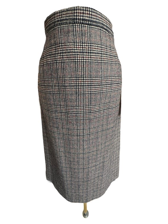 Pendleton lined navy blue houndstooth plaid penci… - image 1