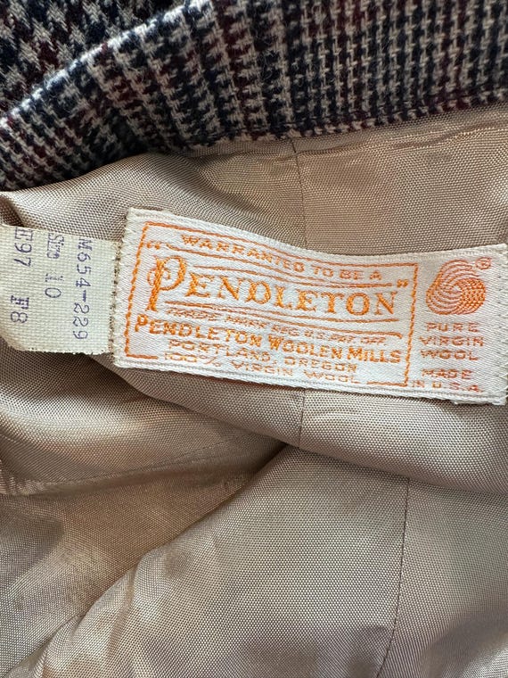 Pendleton lined navy blue houndstooth plaid penci… - image 6