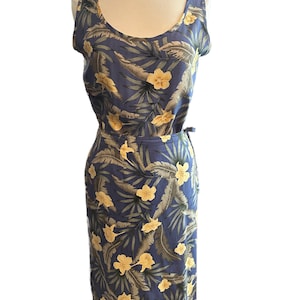 Darling Bamboo Traders 90s silk tropical, Hawaiian,plumeria  wrap skirt and tank top set-30&quot;W