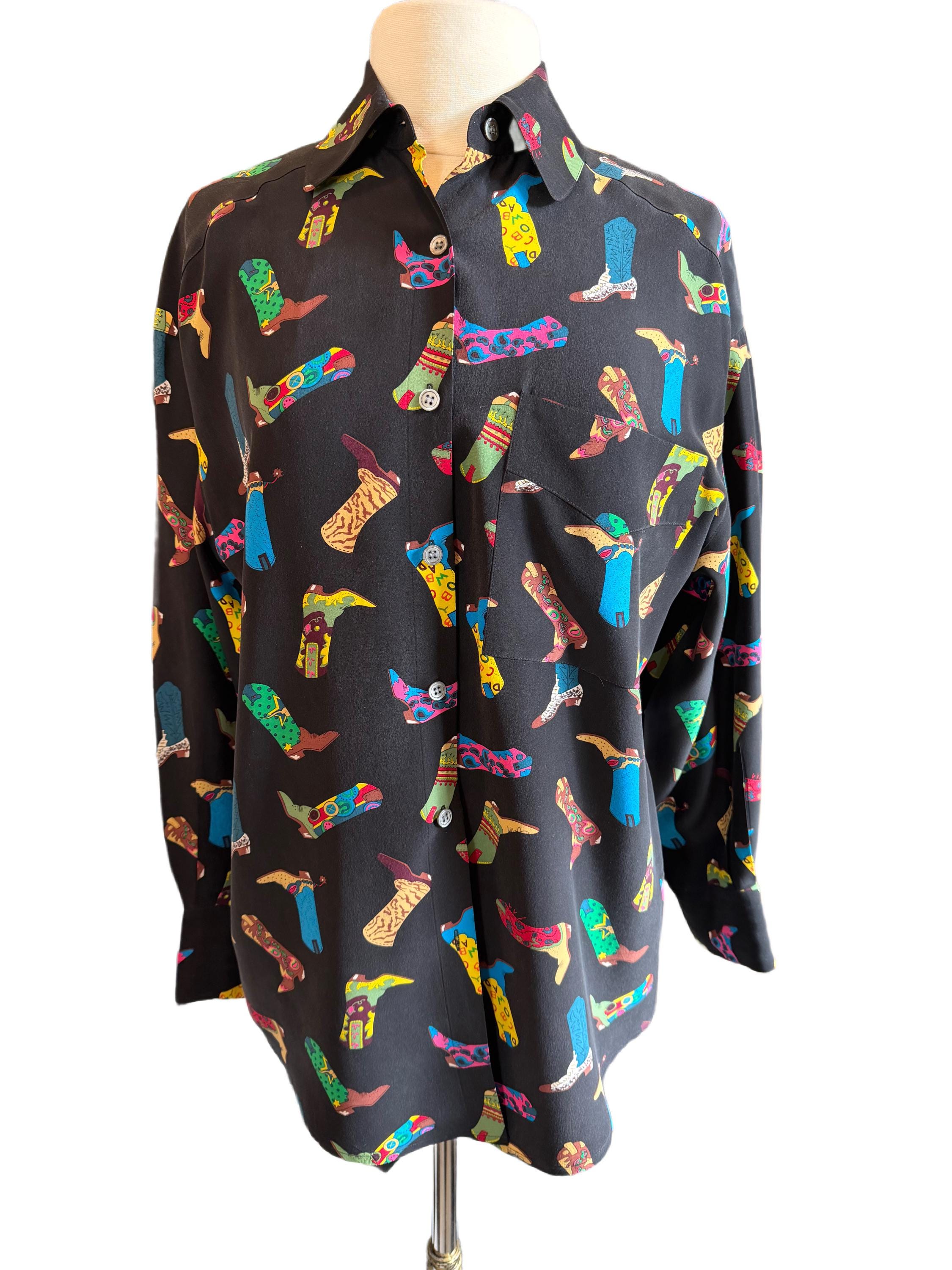 80s Silk Shirt - Etsy