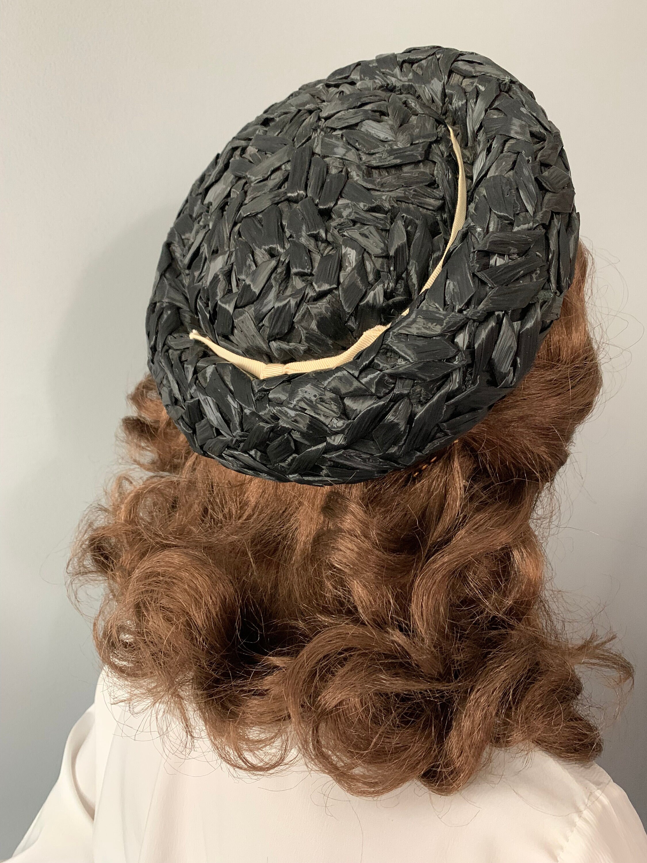1950s Lee Bury Straw w/Big Pom on Top Beret‎ Vintage 1950 main image 2