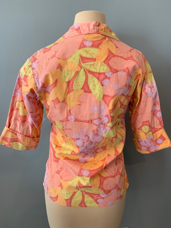 White Stag 60s leafy peach blouse-36"Bust - image 2