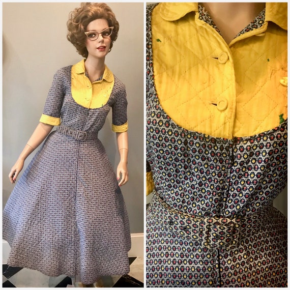 50's Dorian quilted zip front, fit and flare day d