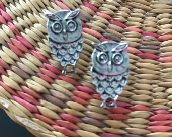 Lot of 3 pr bundle pierced stud and dangle owl earrings