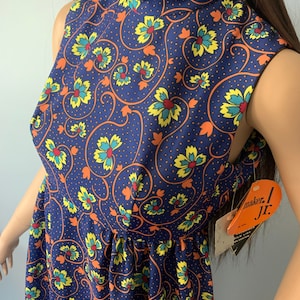 Pacemaker Jr Boho 60s-70s NOS multicolored maxi dress-32&quot;bust