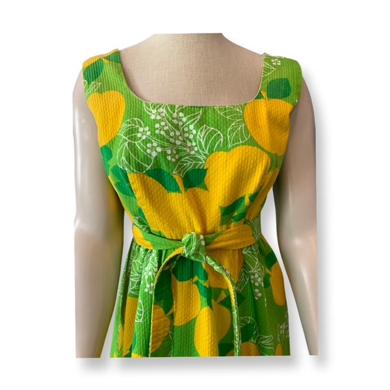 Malia of Honolulu green lemon print waffle pique'… - image 4