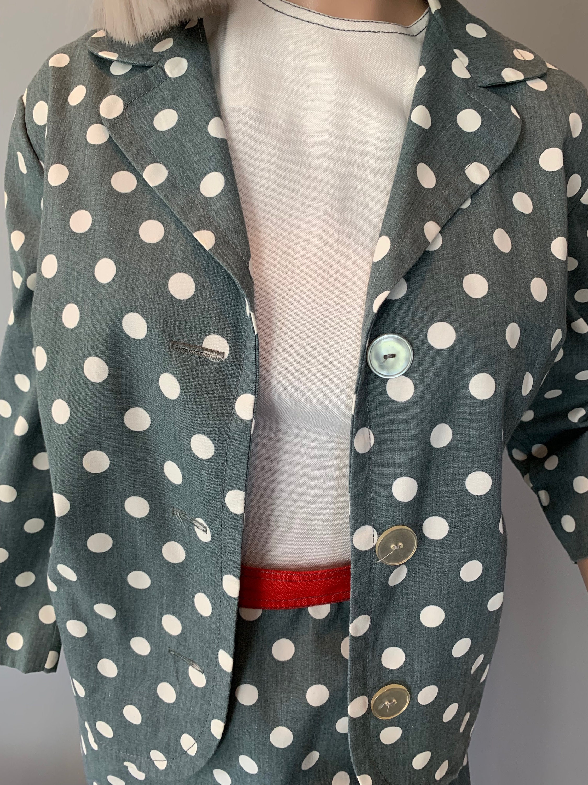 Vintage 80s 90s Black Polka Dot LongSleeve MidLength Betty Barclay Dress M 12/14