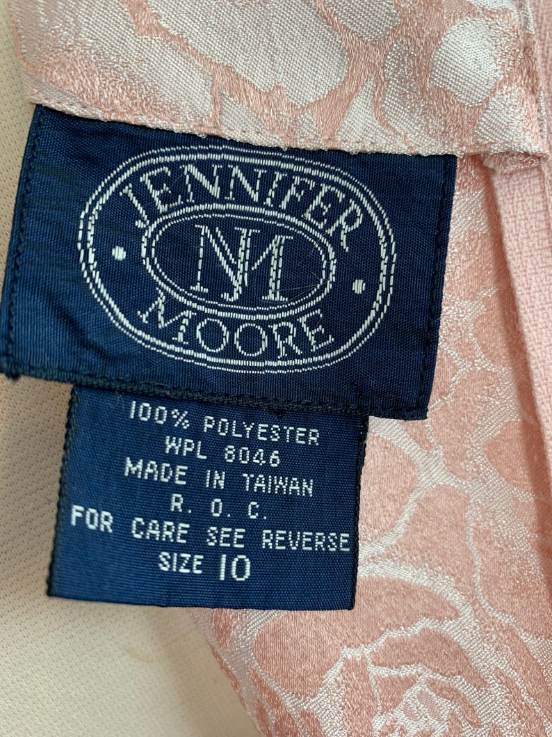 80s peplum pink roses dress-Sz 10 28W image 6