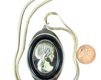 Vintage faux cameo pendants, necklaces-your choice!
