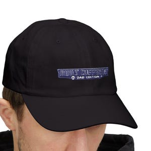 Built Different Dad Edition – Black Streetwear Cap with Blue Embroidered Patch Echo Seoul Design