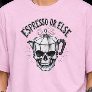 Espresso or Else Skull Moka Pot Tee | Coffee Skull T-Shirt