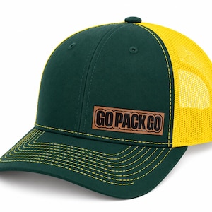 Green Bay Packers Leather Nfl Hat - Etsy