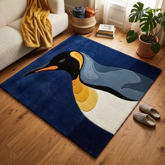 A hand-tufted area rug shaped like a giant beer mug — actual textile craft skill meets absurdist pub humor in a piece you'd never find at IKEA.