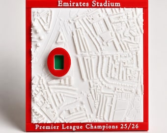 3D Printed Emirates Stadium Map – Framed Football Stadium Artwork