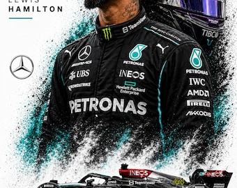 Lewis Hamilton Mercedes Legacy Poster | 24x36 Formula 1 Wall Art