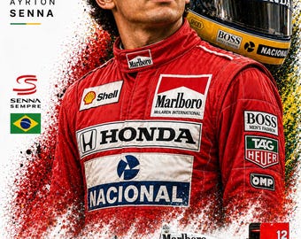 Ayrton Senna Legacy Poster | 12x18 Formula 1 Wall Art