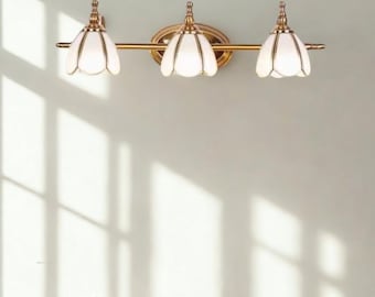 Luminária de parede vintage em LED – arandela moderna multicolorida com espelho, em ferro e vidro.