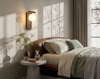 Walnut Wall Sconce – Modern Wood Grain Lamp for Warm Minimal Decor