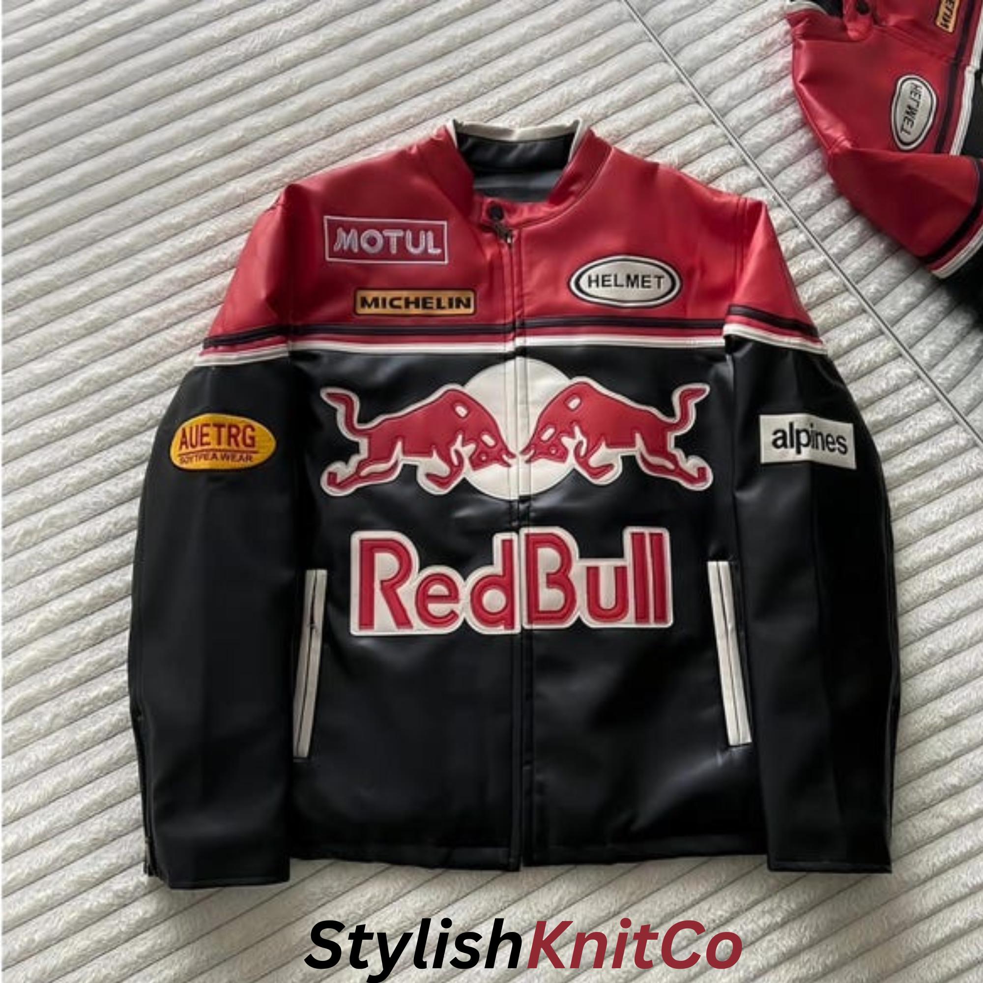 Red bull racing leather jacket - Etsy 日本