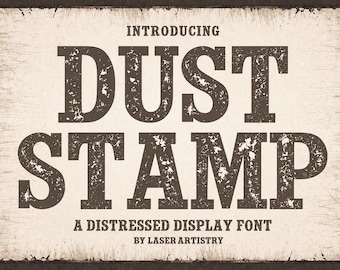 Dust Stamp Font Commercial Use, Distressed Display Font, Vintage Serif Typeface Download