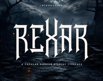 Horror Font Commercial Use, Gothic Display Typeface, Scary Movie Poster Font for Canva