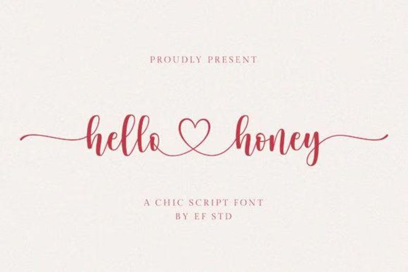 Present Script Font Heart Tails Swashes Script Font Bundle | Calligraphy Fonts (digital ...