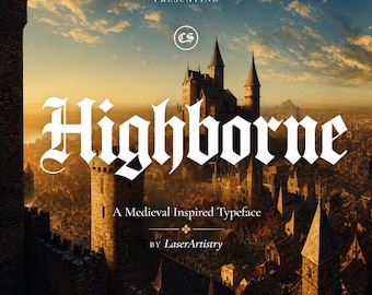 Commercieel gebruik middeleeuws lettertype, gotisch Blackletter-lettertype, Oudengels lettertype voor logo's en branding