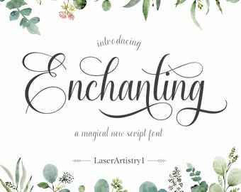 Betoverend lettertype: elegante kalligrafie voor Cricut, Procreate (OTF/TTF/WOFF) (digitale download)