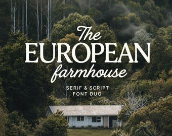 Europees boerderij Serif-lettertype Duo, vintage brandinglogo (commercieel gebruik)
