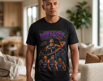 Wemby Basketball Poster Artwork T-Shirt | Spurs Wembanyama Graphic Tee