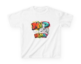 MVP Wemby Kids T-Shirt | Colorful Graffiti Basketball Design