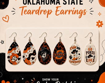 Oklahoma State Themed Earrings