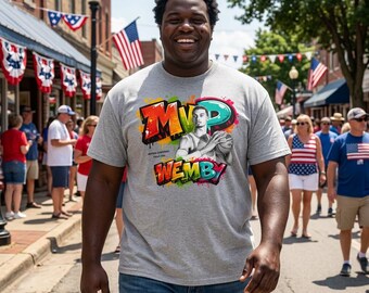 MVP Basketball Graffiti T-Shirt | Player Portrait Street Art Tee