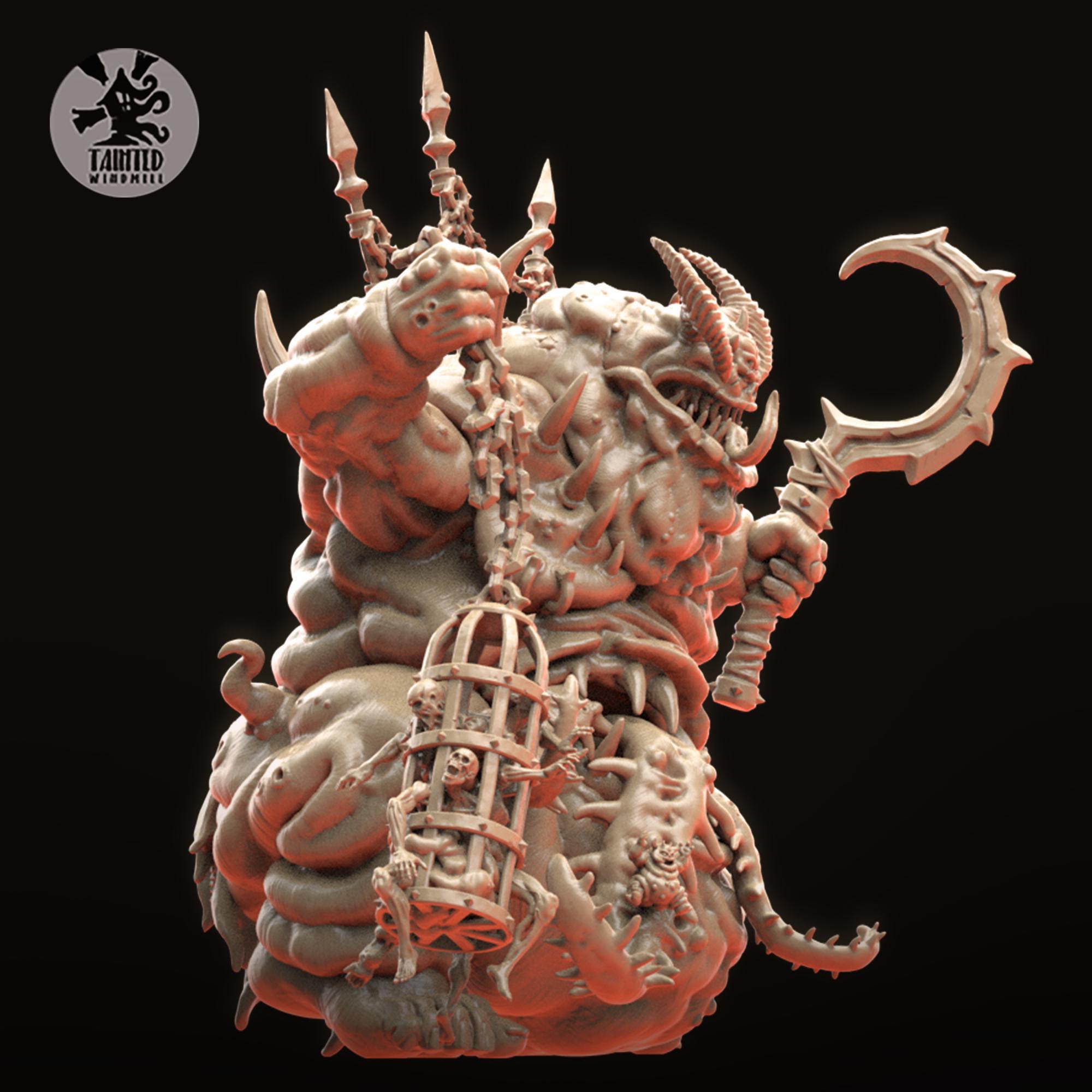 Grimdark Future Daemonic Lord Miniature (3D Printed, Ready to Paint) - Etsy