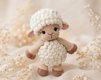 Amigurumi Sheep Crochet Pattern PDF, Fluffy Lamb Plush Tutorial (Instant Download)