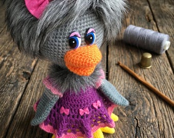 Amigurumi Duck Crochet Pattern PDF, Kawaii Bird Doll Tutorial, Handmade Plush Toy (Digital Download)