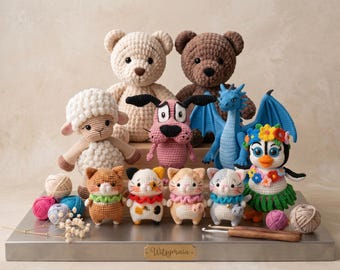 Amigurumi Crochet Pattern Bundle, Animals, Dolls, Creatures PDF (Instant Download)