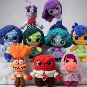 Inside Out 2 Emotions Crochet Patterns Bundle | 9 Characters PDF (Instant Download)