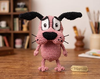 Courage Dog Crochet Pattern, Amigurumi Cartoon Plush Tutorial (PDF Download)