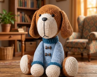 Amigurumi Puppy Crochet Pattern | Dog with Sweater PDF (Instant Download)
