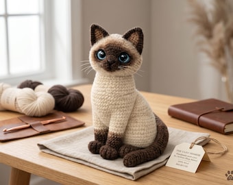 Siamese Cat Crochet Pattern PDF