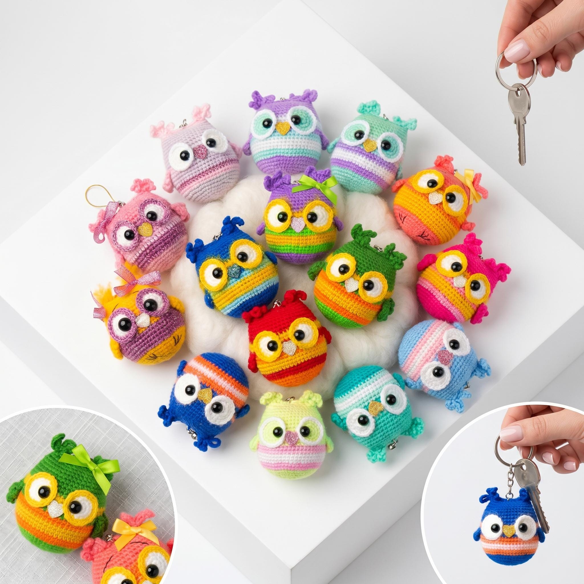 Owl Keychain Amigurumi Bundle