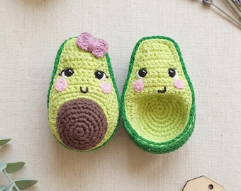 Kawaii Avocado Crochet Pattern, Amigurumi Food Plush PDF Tutorial (Digital Download)