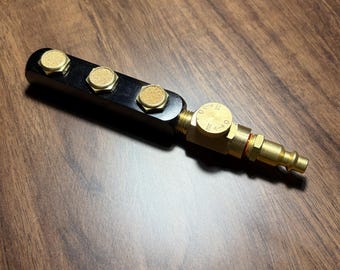 5-Port Argon Diffuser with 1/4 Brass Valve, Quick Connect
