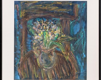 Lily-of-the-Valley, Framed Original Pastel Still Life by Alexander Messerer