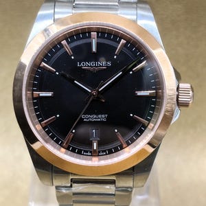 Vintage Longines Conquest Automatic Black Dial Date Indicator Men's Wrist Watch Free Shipping