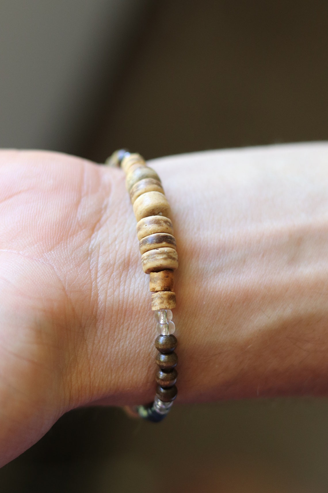 Men's Beach Bracelet Stretch Beaded Jewelry Surfer Etsy