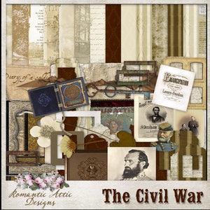 La Guerra Civil / Kit de álbum de recortes digital / Kit de álbum de recortes patrimonial / Recreación histórica / Manualidades en papel / Papel digital / Imprimible / Historia familiar / S4O